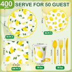 Funnymoom 400 Pcs Lemon Fruit Supplies Party Supplies for 50 Guests - Image 2
