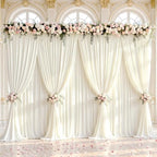 40x10ft Ivory Backdrop Curtain Panels for Parties - Wrinkle Free Polyester Photo Curtain Backdrop Wedding Back Drop Fabric Drapes for Party Decorations Background for Photography by WishCare