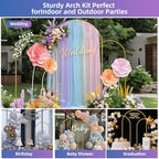 Hemmotop Metal Arch Backdrop Stand Set of 3, 6ft, 6.6ft, 7.2ft, Gold - Image 3