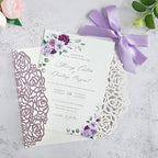 PONATIA 25 Pack Laser Cut Invitations Cards with Envelopes - Image 3