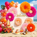Serwalin 8 Pcs 31.5*24*20" Hot Pink Orange Giant Paper Flowers Decorations by Serwalin