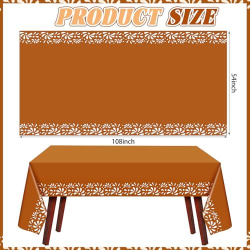 Havawish 177 Pcs Cielito Lindo Party Decoration Platos De Barro Mexicanos Fiesta Tableware Set Mexicanos Talavera Plates Cups Napkins Tablecloths Baby Shower(Terracotta Color,White Flower) - Image 3