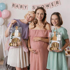 74 Pcs Baby Shower Prizes for Game Players 6 Set Cheese Board Fork Knives Coaster Towel Thank You Card and Gift Bags for Baby Shower Wedding Bridal Shower Favors (6, Gold) - Image 5