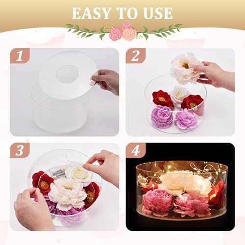 3Pcs Acrylic Cake Display Stand 6'' 8'' 10'' Round 3 Tier Clear Cylinder Cake Box for Wedding Birthday Party Decor(6 / 8 / 10 Inch) - Image 3