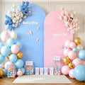 Blue Pink Arch Backdrop Cover Set of 2 Party Wedding Gender Reveal Arch Covers Stretchy Backdrop 7.2FT 6FT Decorations Baby Shower Bridal Shower Photo Birthday Arch Stand Cover Spandex by LittleFunny