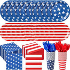 Ziliny 280 Pcs American Flag Patriotic Party Supplies Set, Serve 40 by Ziliny