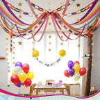 Frienda Paper Chain Strips Streamers Garland Set,Rainbow,Colorful - Image 4
