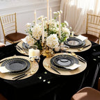 Ciaell 175 Piece Black and Gold Plastic Plates for Weddings Parties - Image 6