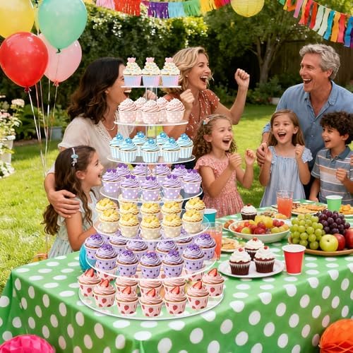 Cupcake Stand for 70 Cupcakes, 7 Tier Acrylic Round Tiered Cupcake Holder - Image 3