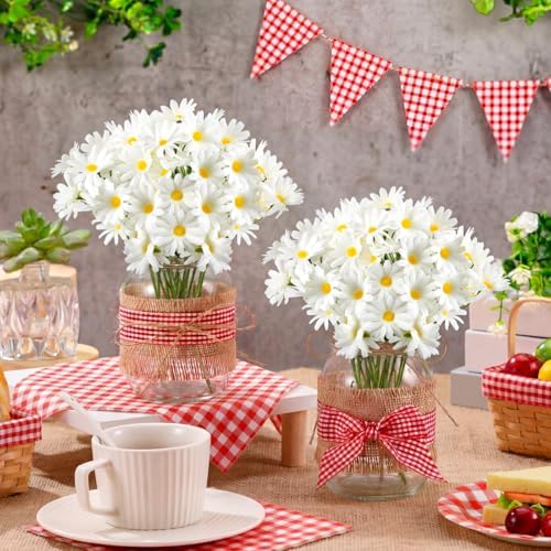 Daifunli 6 Set Picnic Party Centerpieces for Table Mason Jar Table Decor - Image 2