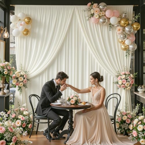 20x10FT Backdrop Curtains with Rod Pockets - Wrinkle Free Photo Stage Backdrop 4 Panels Curtains Drapes for Photography Wedding Party Baby Shower Decorations (Beige) - Image 2