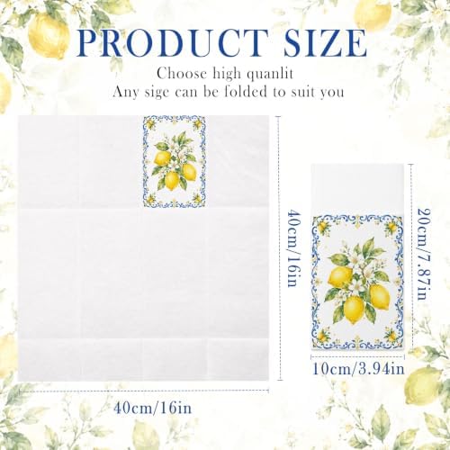 Italian Napkins,100 Pack Airlaid Paper Pocket Napkins,Lemon for Weddings - Image 5