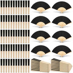 Yinkin 160 Pack Folding Hand Fans Bamboo for Party Favors, Black by Yinkin