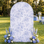 Tegeme Floral Arch Cover 7.2ft Blue Stretchy Spandex for Wedding - Image 3