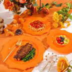 COLOSUS 60PCS Orange Plastic Plates for Party, Heavy Duty Plates Plates. - Image 3