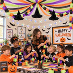 Halloween Decoration Paper Chain Garland, 500 Sheet Strips, Crepe Streamers - Image 4