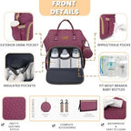 ROSEGIN Diaper Bag Backpack with Changing Pad, Pacifier Case, Baby Bag for Boy Girl Toddler - Large, Stylish, Waterproof Travel Quilted Diaper Bag for Mom - Baby Shower - Purple - Image 3