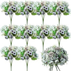 Tigeen 24 Bundles Peonies Artificial Flowers Faux Roses, Pastel Blue by Tigeen