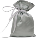 Darling Souvenir 50 Satin Drawstring Gift Pouch Small Wedding Party Favors Bag - 8" x 10" inches Baby Shower Thank You Pouches- Silver Gray by DarlingSouvenirMADEWITHLOVE