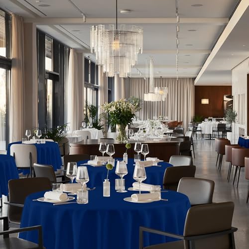 sancua Round Tablecloth 90 Inch Fit 30-72 Inch Tables, 8 Pack Navy Blue - Image 2