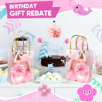OINETRK 109pcs Baby Shower Prizes for Winners Gifts Baby Shower Favors including Headband Hair Brush Compact Mirror Bath Sponges Powder Puff Hair Tie Claw Makeup Brushes Gift Bag Bridal Shower(Pink) - Image 7