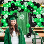 SmoothNovelty 137 Pcs 2026 Graduation Decoration Green Black Party Backdrop Kits - 4 Sequin Backdrop Curtain 133 Balloon Garland Kit Photo Prop Background for Prom Send Off Wedding Anniversary - Image 6