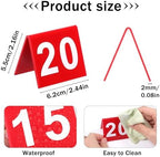 50Pcs Restaurant Table Numbers 1-50, Double Sided Table Number Tents, Red Plastic Tables Numbers for Wedding, Banquets, Party, Food Service - Image 2
