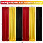 Graduation Backdrop Curtain 15ftx10ft - Red Yellow Black Satin Drapes - Image 3