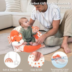 4 in 1 Tummy Time Mat with Educational Cards, Play Mat & Sitting Support for Newborn 0-12 Months, Infant Baby Sit Me Up Floor Seat, Sensory Skills Gifts, Fox - Image 6