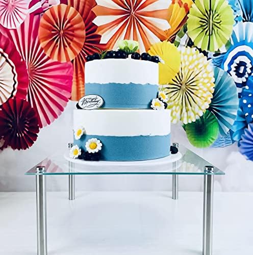 3 Pack Tempered Glass Cake Stands Set, 8 10 13 Inch Square Dessert Display - Image 7