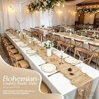 20 Pack Beige Table Runner 17 x 108inch Cheesecloth Table Runner Rustic Boho Gauze Sheer Fabric Cheese Cloth Table Runners for Wedding Party Bridal Baby Shower Birthday Spring Table Decor - Image 4