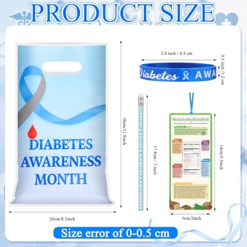 Resurhang 200 Pcs Diabetes Awareness Assorted Items, Blue Ribbon Gift Favor - Image 2