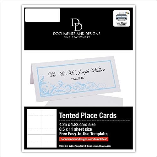 Scribble Vintage Swirl Printable Place Cards, Light Blue, Set of 150 (25 Sh - Image 6