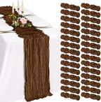 30 Pack Cheesecloth Table Runner 10FT Brown Table Runner Boho Gauze Cheese Cloth Table Runners Long Rustic Sheer Table Decorations for Wedding Party Baby Bridal Shower Birthday Holiday Home by Showgeous