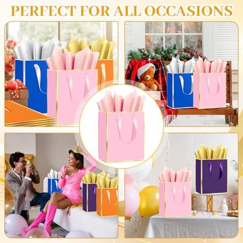 Epoesch 36 Pack Gift Bags with Handles & 36 Tissue Papers – 8x5x10 Inches - Image 7