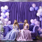 Purple Backdrop Curtains - 8 Panel Wrinkle-Free Polyester Photography Drapes for Baby Shower & Birthday Party - 32 x 10FT - Image 7