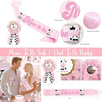 Costova Cow Baby Shower Decorations for Girls, Pink Cow Baby Shower Decorations, Holy Cow We Are Having a Baby Backdrop Balloon Box Tablecloth Sash Pin for Cow Print Its a Girl Gender Reveal - Image 4
