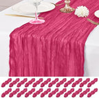 24 Pack Hot Pink Table Runner 10Ft Cheesecloth Table Runner Rustic Gauze Table Runners Romantic Long Sheer Fabric Cheese Cloth Table Runners for Wedding Party Bridal Baby Shower by Lumaycens