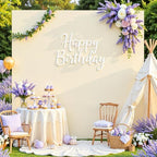 Beige Square Arch Backdrop Cover 8x8FT, Double-Sided Stretchy Spandex Fabric Fits Square Arch Backdrop Stand, Beige Background Backdrop for Wedding Baby Shower Birthday Party Decorations - Image 3