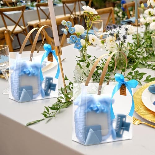 Knitgrip 55pcs Baby Shower Prizes for Winners Gifts Including Headband Hairbrush Jewelry Box Compact Mirror Powder Puff Hair Tie Claw Gift Bag for Game Baby Wedding Bridal Shower(Blue) - Image 6