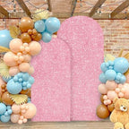 MODFUNS Glitter Arch Covers 7.2&6ft Pink Gold Wedding Arch Cover Set of 2 Spandex Arch Covers Stretchy Backdrop Sequin Arch Stand Cover Round Top Balloon Arch Covers for Wedding Party Event Decor - Image 5