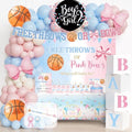Free Throws or Pink Bows Gender Reveal Decorations, Party Balloon Arch Kit Supplies Includes Balloons, Banner, Sash, Badge Backdrop, Topper, Poster, Balloon Boxes, Tablecloth, Marker 150 PCs by Fiesec