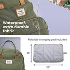 RUVALINO Baby Diaper Bag Backpack with Changing Pad, XL Army Green - Image 7