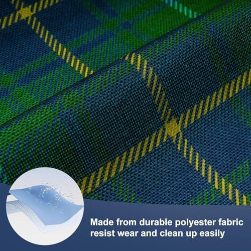 12 Pcs 72 X 13 Tartan Plaid Table Runner, Green Blue Tartan Baby Shower - Image 4