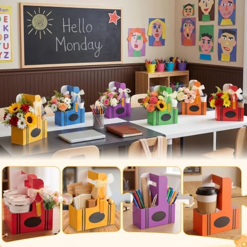Epakh 48 Pack Teacher 2 Cup Drink Carrier with Handle, Gift Holder - Image 6
