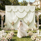20ftx12ft Ivory Backdrop Curtain for Wedding Party 4 Panels 5×12FT Tall - Image 3