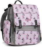 Disney Diaper Bag Backpack with Changing Pad Minnie Mouse – 16” Nylon Baby Bag for Parents, Insulated Bottle Holders, Multiple Storage Pockets by Disney