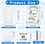 Chuarry 43 Pcs DIY Baby Bibs Decorating Kit 8 Bodysuits 8 Pcs 2 Ply White Bibs 10 Fabric Markers 16 Stencils Baby Shower Sign (Greenery) - Image 2