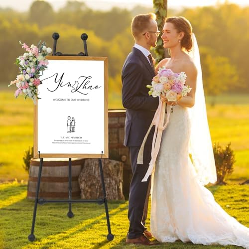 Heavy Duty Large Easel Stand for Mirror Display Wedding Sign(Black 47'') - Image 6