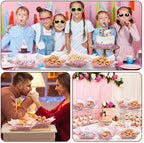 Geosar 200 Pcs Gingham Paper Food Tray with Wax Paper,Pink White - Image 6
